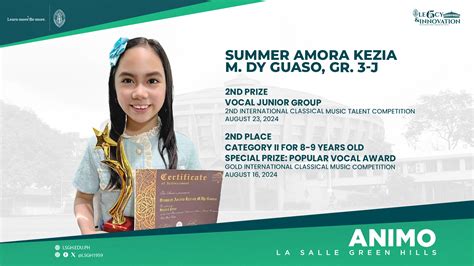 Dy Guaso shines in two classical music competitions - La Salle Green Hills