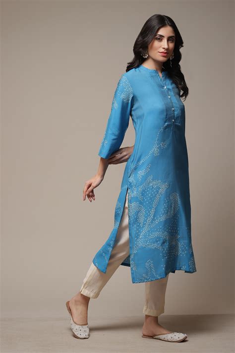 Blue Viscose Straight Printed 2 Piece Set