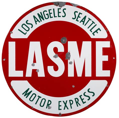 Bonhams Cars : A Los Angeles Seattle Motor Express sign,