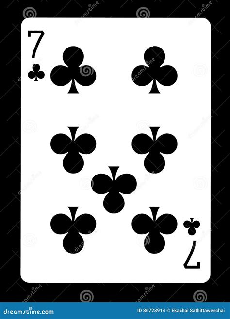 Seven of Clubs Playing Card, Stock Photo - Image of recreation, club ...
