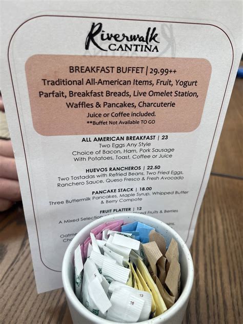 Menu at Riverwalk Cantina restaurant, Grapevine, Gaylord Trail