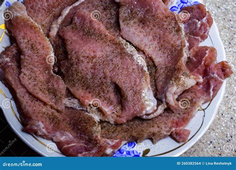 Poltava, Ukraine - October 26, 2022: Pork Meat with Salt and Pepper is ...