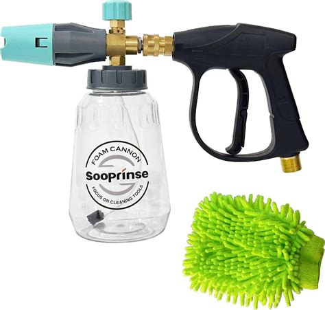 Amazon.com: Sooprinse Short Pressure Washer Gun With Foam Cannon, High Pressure Snow Foam Lance ...