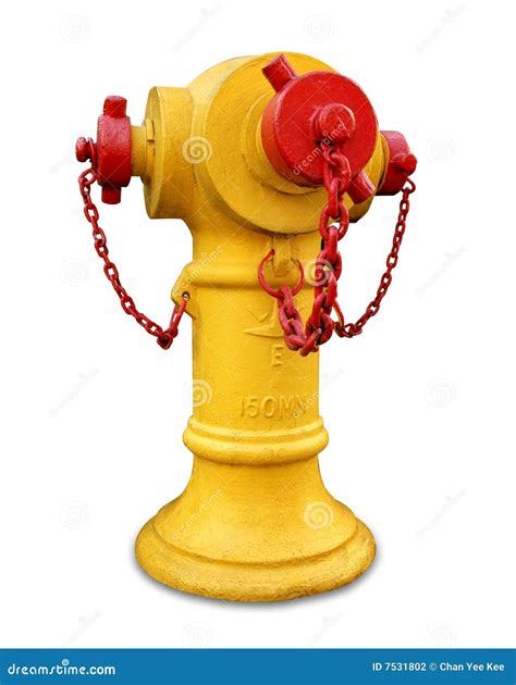 Yellow Fire Hydrant Isolated Stock Photo - Image of plug, valve: 7531802