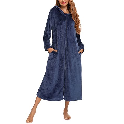 Full Zip Up Robes for Women, Plush Zipper Robes for Woman Plus Size ...