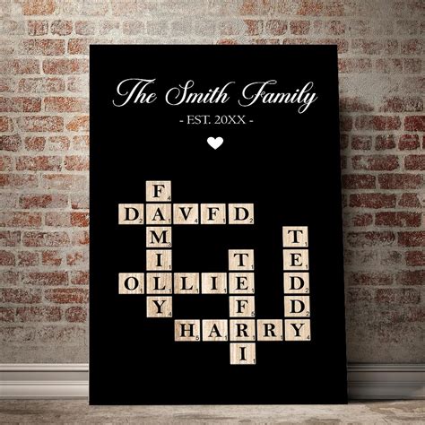 Amazon.com: KOLMALK Personalized Family Name Crossword Puzzle Wall Art ...