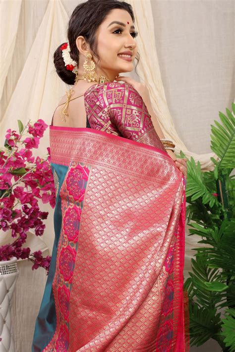 Imbrication Grey Kanjivaram Silk With Sizzling Blouse Piece ...