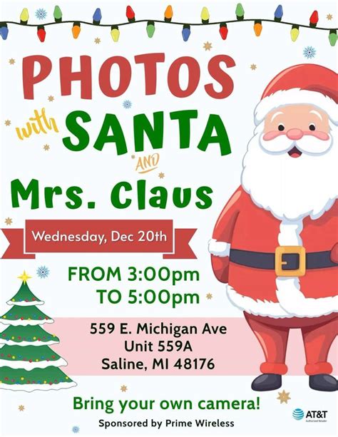 Photos with Santa and Mrs. Claus - AT&T Saline, 559 E Michigan Ave ...