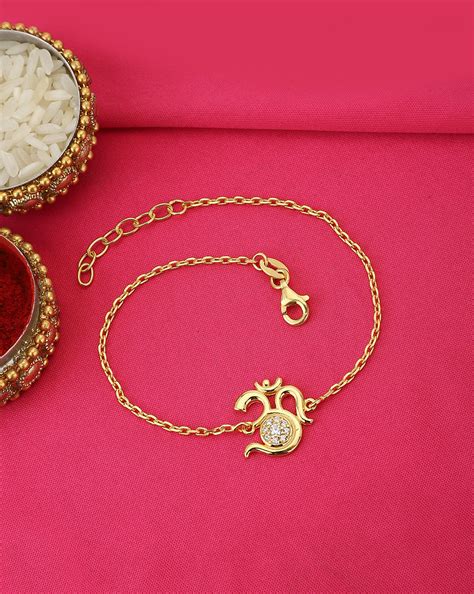 Carlton London Men Gold-Toned 925 Sterling Silver Rakhi – Carlton ...