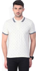 FLYING MACHINE Printed Men Polo Neck White T-Shirt - Buy ANTIQUE WHITE ...