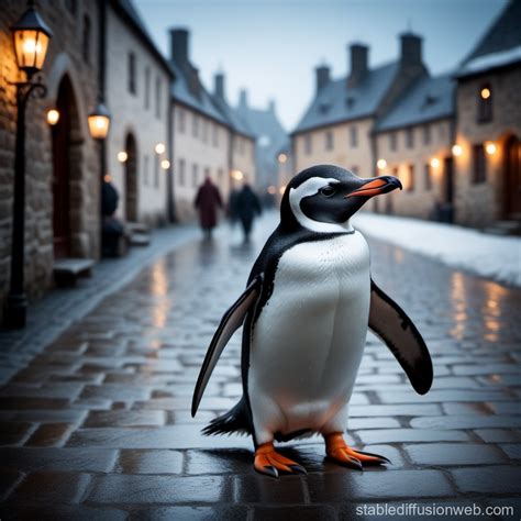 Penguin in Medieval Camouflage | Stable Diffusion Online