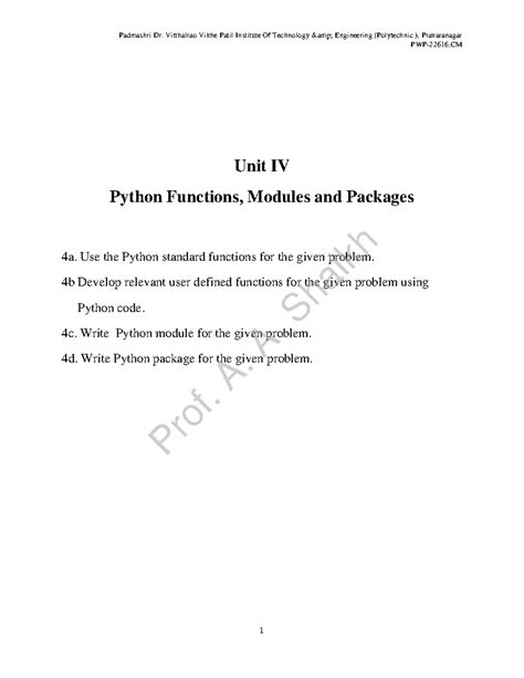 Unit IV Python Functions - PWP-22616,CM Unit IV Python Functions ...