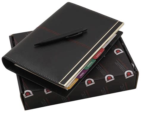 COI Business Black Dated Organizer 2025 Stylish Faux Leather Conference ...
