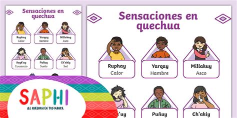 Afiche: Sensaciones en quechua/español | Twinkl & SAPHI