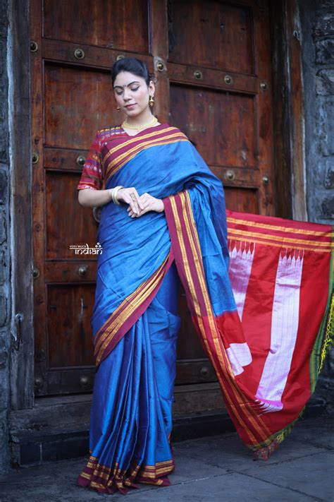 Buy Handloom Cotton Viscose Ilkal Saree with Pure Resham Pallu - Royal ...