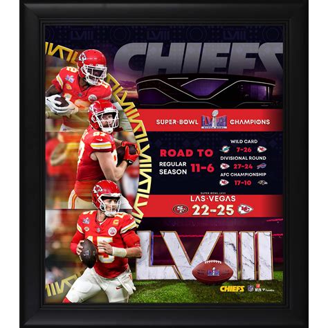 Kansas City Chiefs Super Bowl LVIII Champions Framed 15" x 17" Road to ...