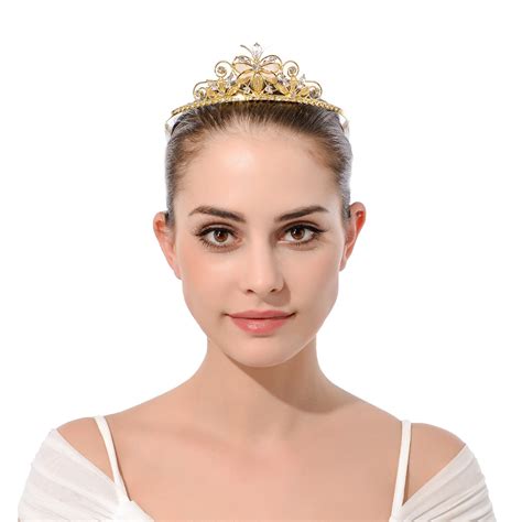 Buy DcZeRong Gold Tiara Girls Birthday Tiara Gold Princess Tiaras ...