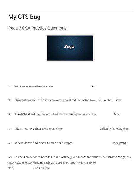 Pega 7 CSA Practice Questions - My CTS BagMy CTS Bag Pega 7 CSA ...