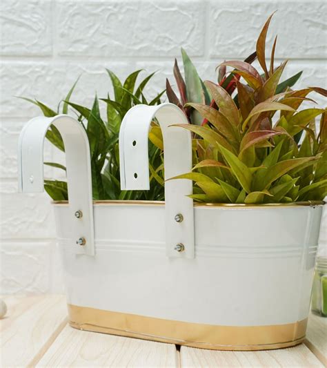Metal Railing Planter - White (Multi Pack)