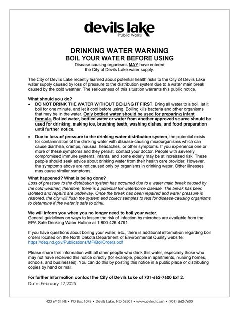 Drinking Water Boil Order
