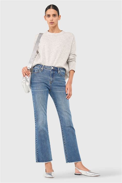 Blauwe Mom Jeans Kick Flared Cooper 117 | Shop JANICE denim
