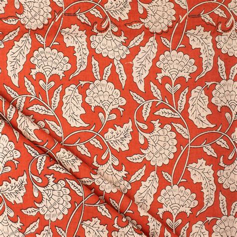 White Floral Bagru Hand Block Printed Fabric at Best Prices – Dmaasa