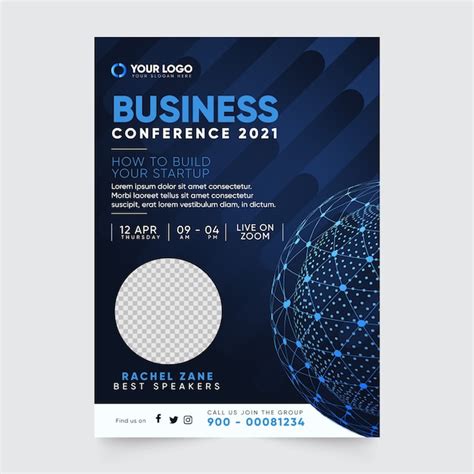 Business conference flyer print template | Free Vector