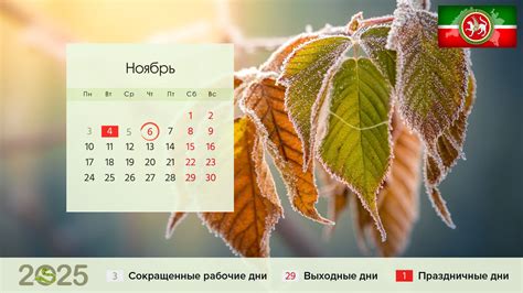 Ноябрь 2025 года: календарь, праздничные и выходные дни