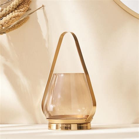 Buy Selena Accord Glass Lantern with Metal Handle from Home Centre at ...