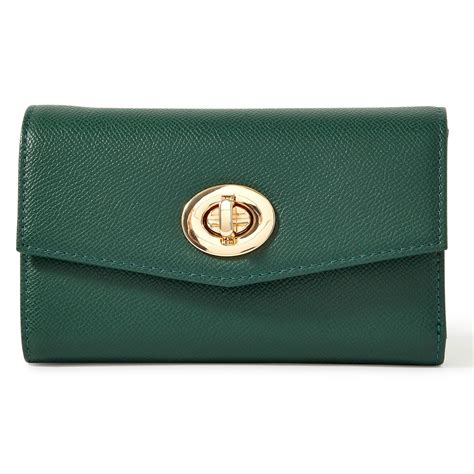 Buy Faux Leather Green Amy Wallet Online - Accessorize India