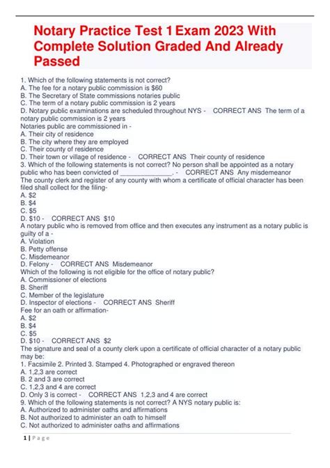 Image result for Notary Test Examples