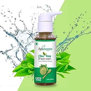 Ayushoppee Tea Tree Face Wash with Scrub for Acne and Pimples, Natural ...