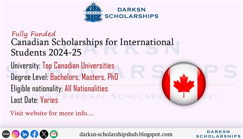 Canadian Scholarships for International Students 2024-25 (Fully Funded)
