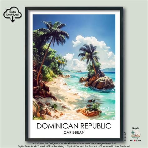 Dominican Republic Travel Print Gift Caribbean Wall Art Gallery Décor ...