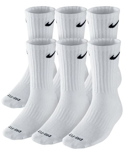 Nike Synthetic Socks, Dri Fit Crew 6 Pairs in White for Men - Save 23% ...
