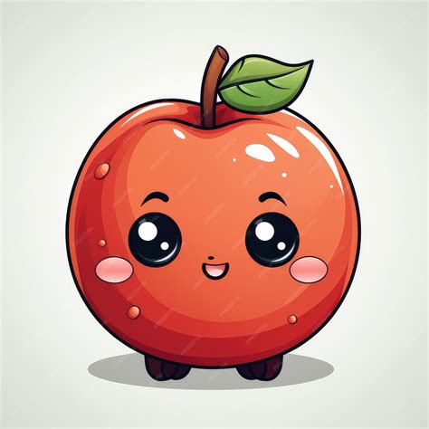 Premium AI Image | Cute Apple Face Illustration
