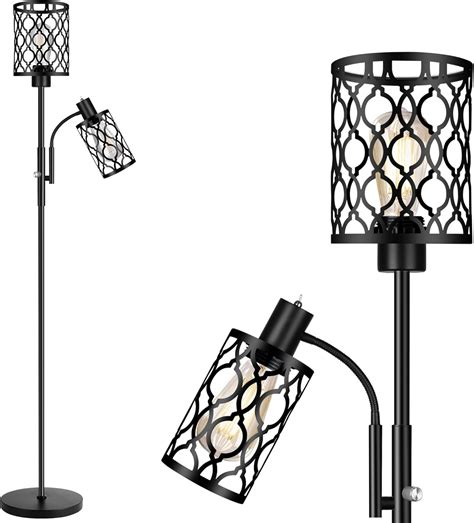 72" Farmhouse Floor Lamps for Living room, Black Floor Lamp with ...