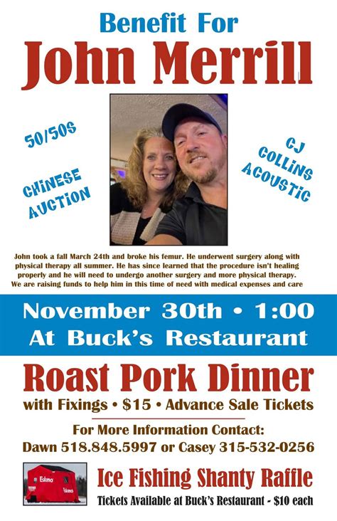 John Merrill Benefit , Bucks Family Restaurant, Williamstown, 30 ...