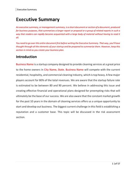 Commercial Cleaning Business Plan Template Sample Pages - Black Box ...