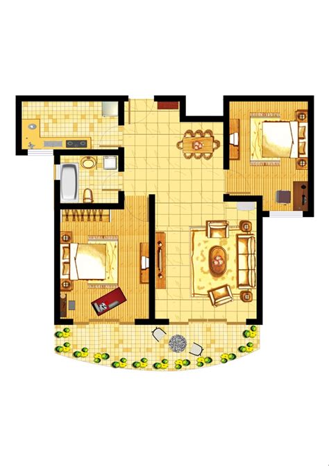 60平一室一厅房子装修效果图?