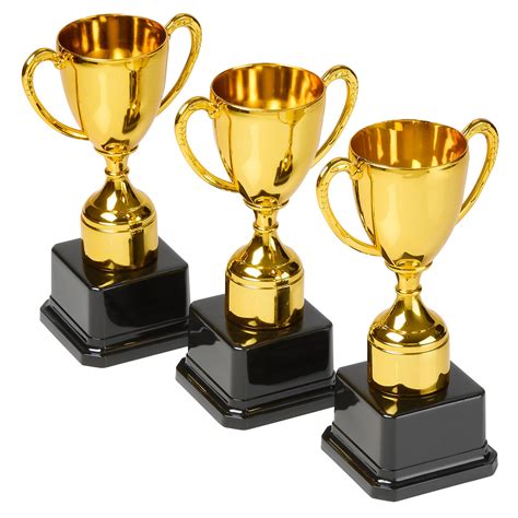 Snapklik.com : Fun Gold Plastic Trophies - 3 Pack - 7 Inch - Award ...