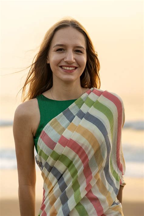 Ethereal Elegance Stripe Saree | Handwoven Bamboo Cotton Saree | I Love ...