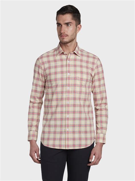 Colorplus Men Red Checkered Tailored Fit Cotton Casual Shirt – MyRaymond