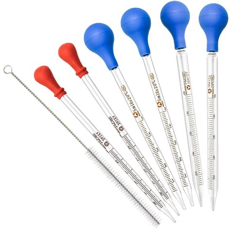NATEE Glass Dropper Pipette, Pack of 6, Glass Transfer Pipettes with ...