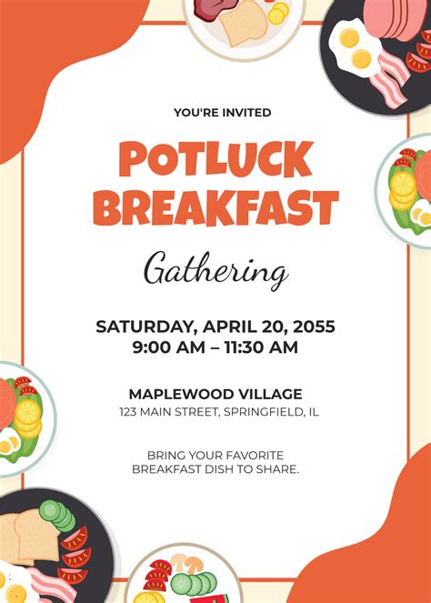 Brunch Potluck Invitation