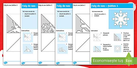 Șablon Fulg de nea din hârtie (teacher made) - Twinkl
