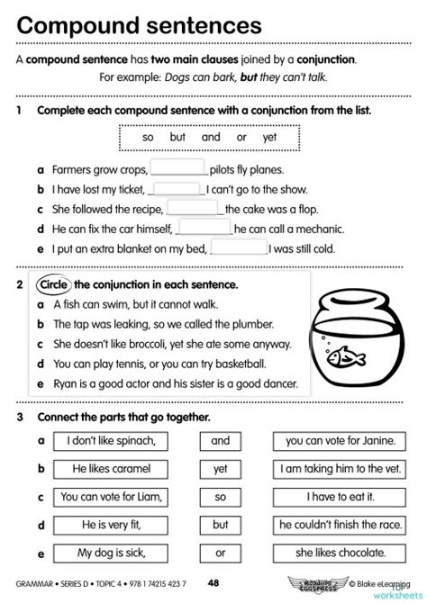 Compound Sentences Worksheet 的图像结果