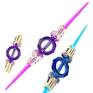CHARVI WORLD Fire Spin Sword Double-Edged Lightsaber Toy with 7-Color ...