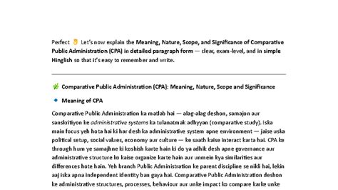 Unit 1 - Comparative Public Administration Notes: Meaning, Nature ...