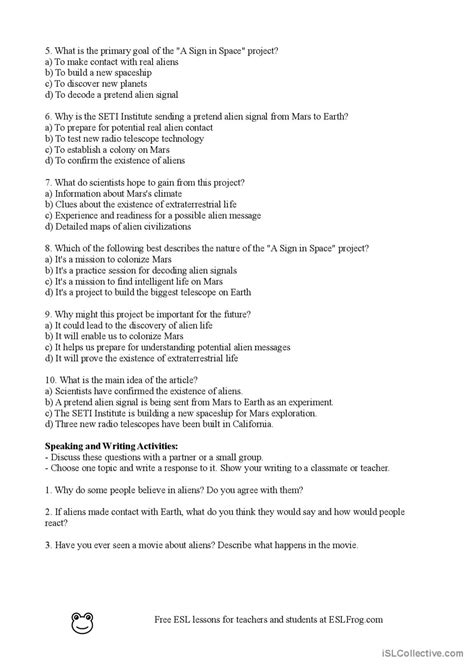 Alien Speaking Worksheet 的图像结果